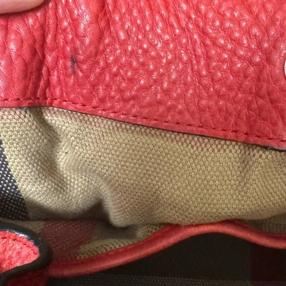 Beautiful BURBERRY bucket bag Red Leather Women's Bag - Picture 9 of 16